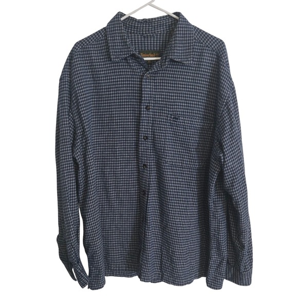 Timberland Other - Timberland Mens XL Blue White Check Button Front Shirt 100% Cotton Outdoor